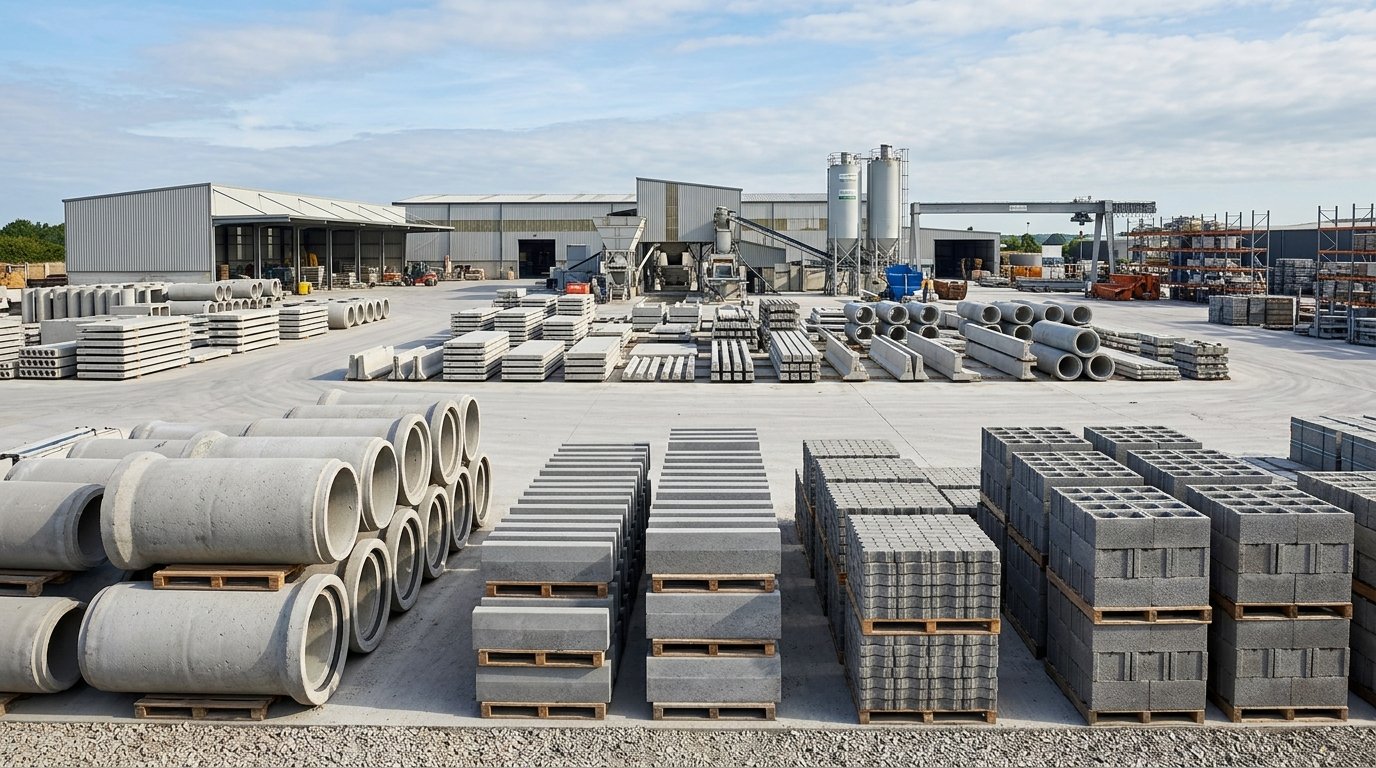 Al Quraish precast concrete manufacturing facility